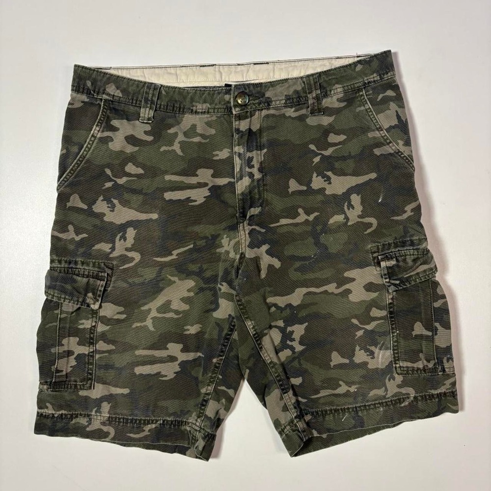 Green Camo Cargo Shorts - 36
